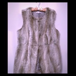 Silver/Gray Faux Fur vest